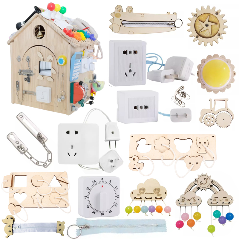 Kids Education Usa - Montessori Busy Board Accessoires Lederen gesp