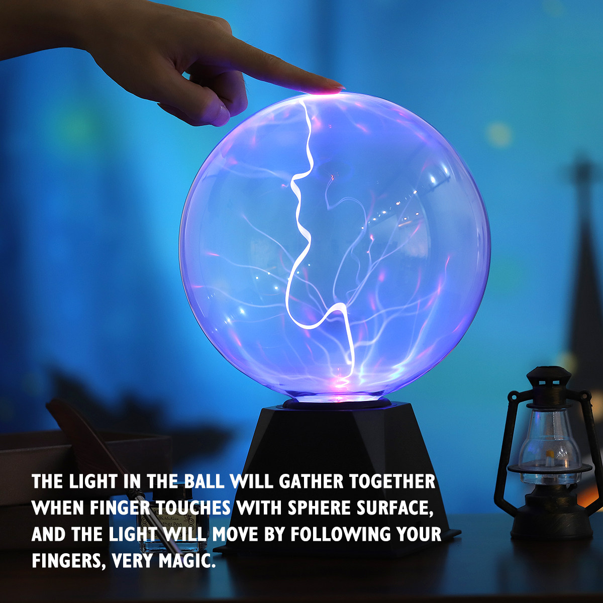 Globe Interactive Light - 8 inch plasma-globe lamp, educatieve interactieve