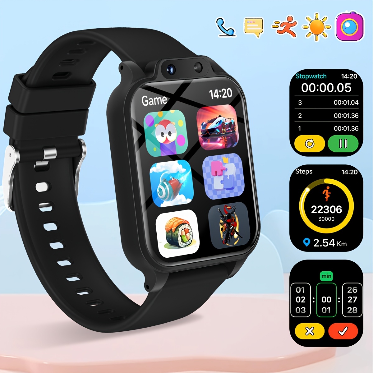 Kids Education Calculator - Smartwatch voor kinderen met 18 educatieve