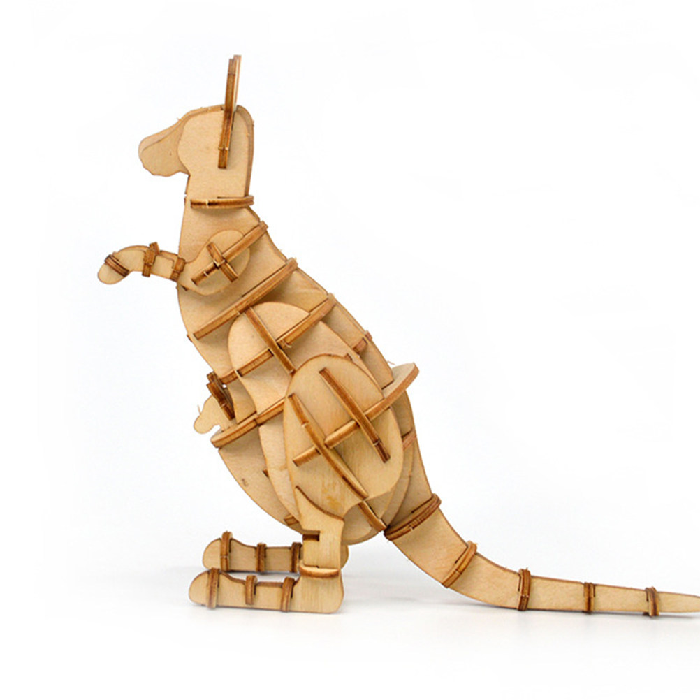Kangaroo Kids Education - 3D Kangoeroe Houten Puzzel Handgemaakt Educatief