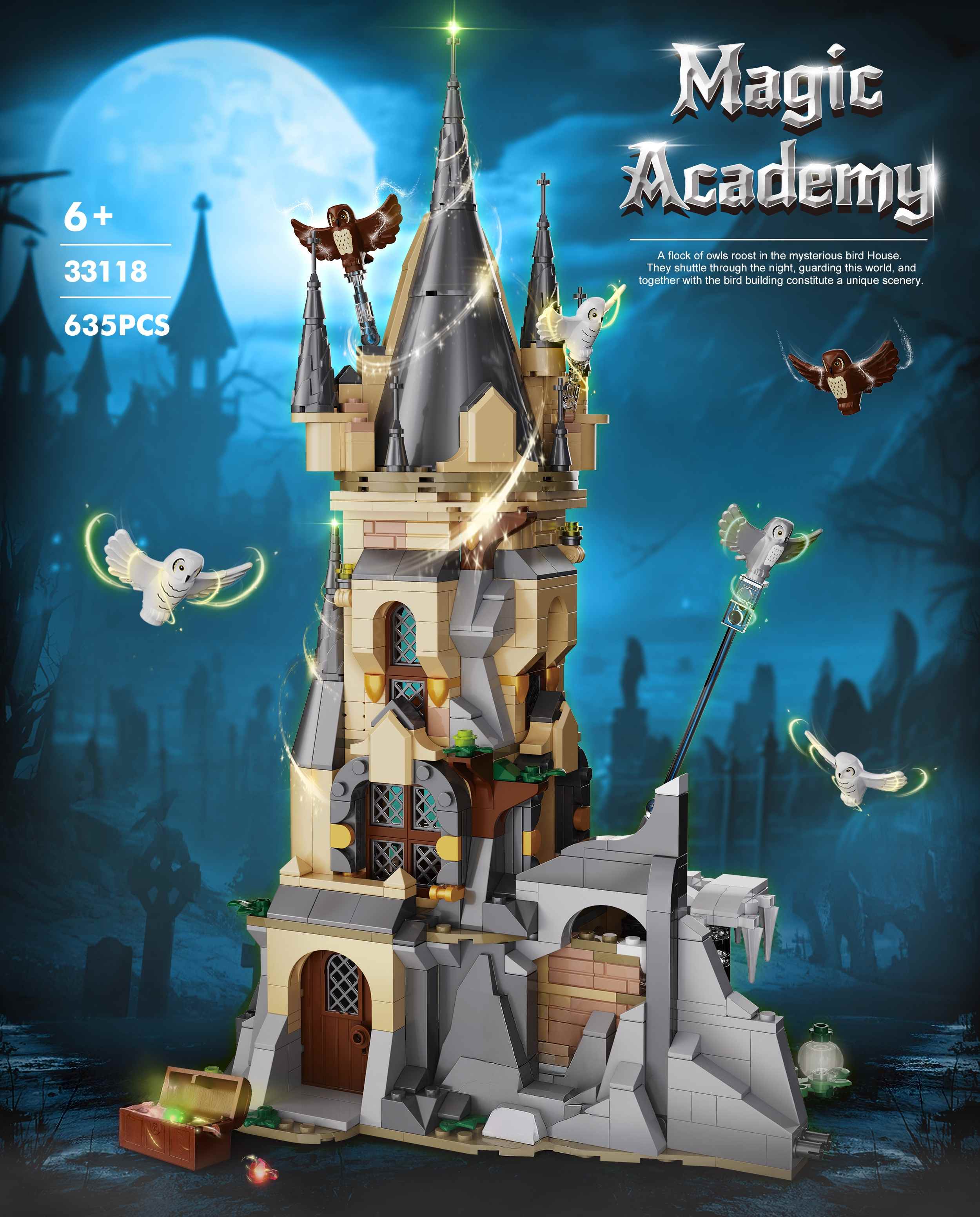 Kids Education Academy - Magische Academie Kasteel Bouwstenen 635 Stuks